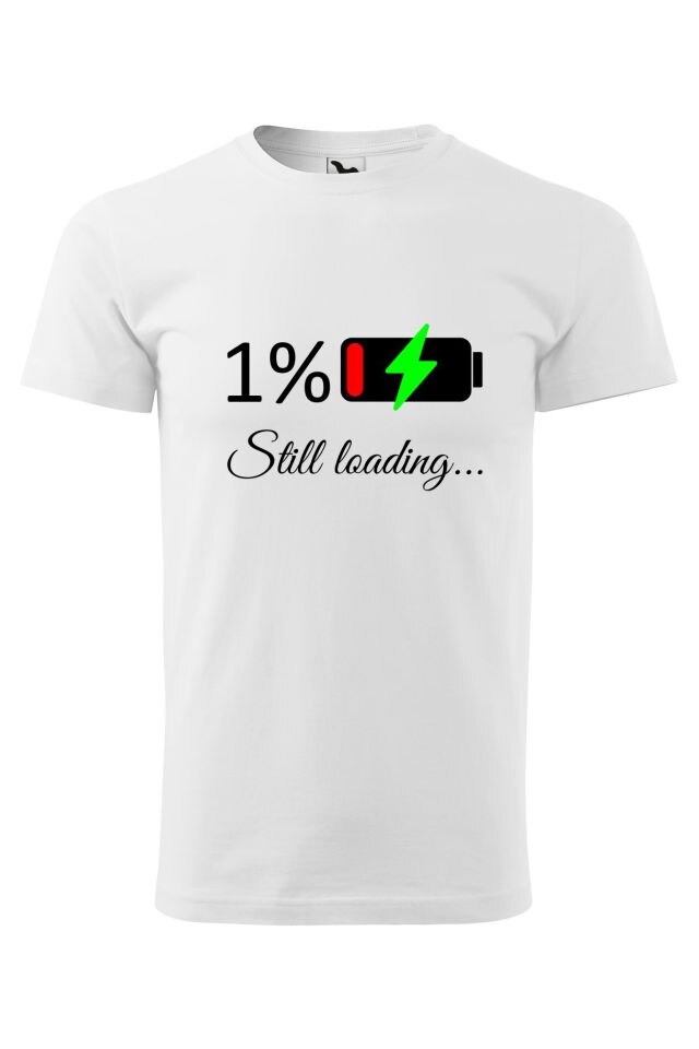 Tricou barbati personalizat Still loading, Malfini, Alb