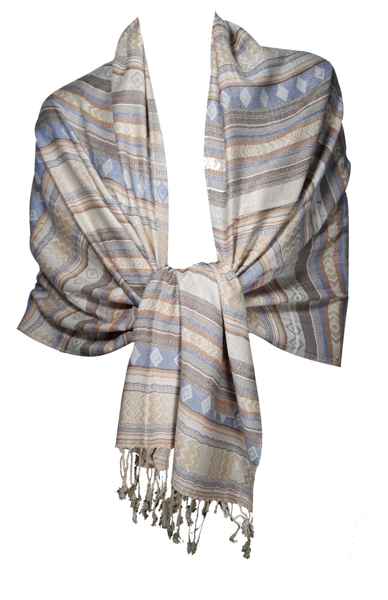 Esarfa dama, multicolor mat, model abstract, dimensiune 180x70 cm