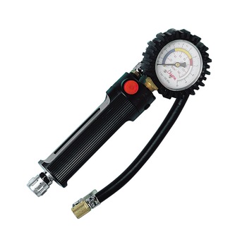 Pistol de aer profesional pentru umflat, cu manometru, 270°, negru Pistol de aer profesional pentru umflat, cu manometru, 270°, negru