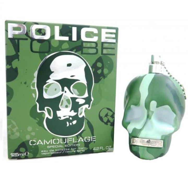 Apa de toaleta Police To Be Camouflage, Barbati, 125 ml