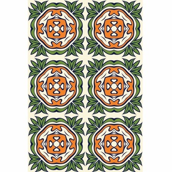 Set 6 buc stickere autocolante faianta decorativa 20cm x 30cm model Green Orange Set 6 buc stickere autocolante faianta decorativa 20cm x 30cm model Green Orange