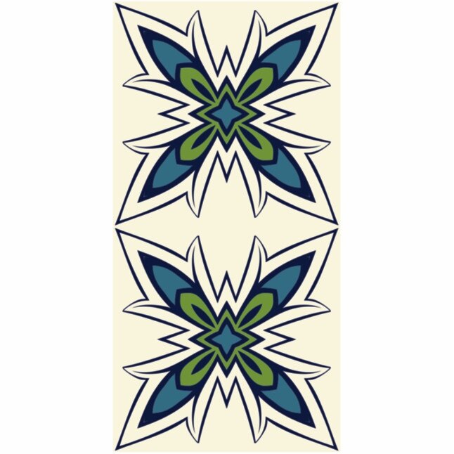 Set 6 buc stickere autocolante faianta decorativa 20cm x 40cm model contur floare 1