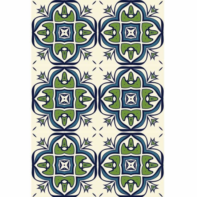 Set 6 buc stickere autocolante faianta decorativa 20cm x 30cm model desen abstract cu steluta in centru