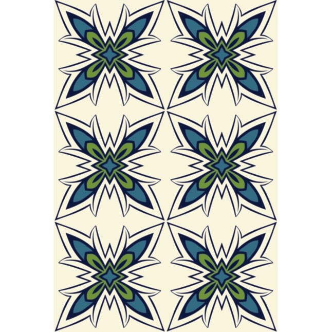 Set 6 buc stickere autocolante faianta decorativa 20cm x 30cm model contur floare 1