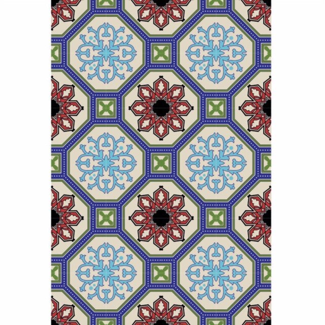 Set 6 buc stickere autocolante faianta decorativa 20cm x 30cm model desen abstract multicolor 25