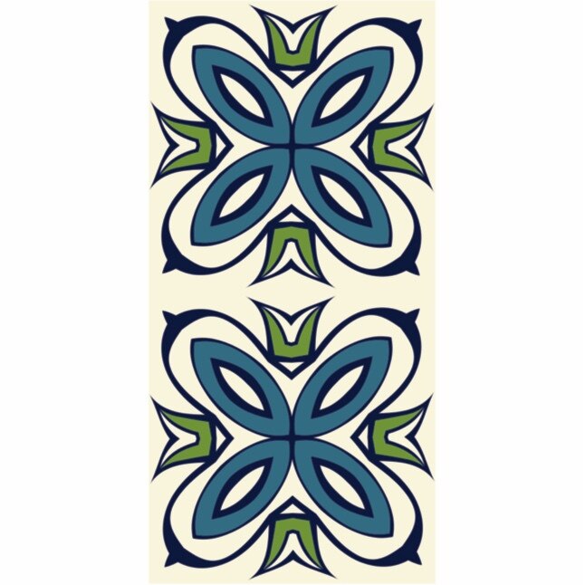 Set 6 buc stickere autocolante faianta decorativa 20cm x 40cm model cu desen abstract albastru