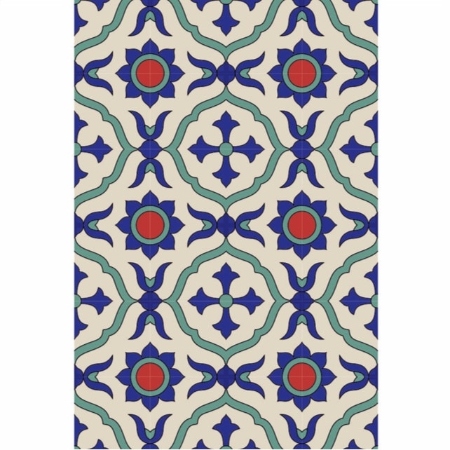 Set 6 buc stickere autocolante faianta decorativa 20cm x 30cm model floarea soarelui cu centrul rosu