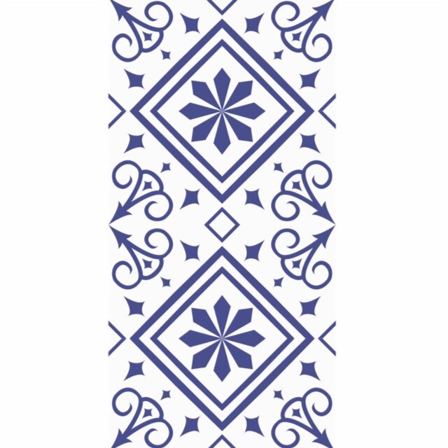 Set 6 buc stickere autocolante faianta decorativa 20cm x 40cm Pattern Blue