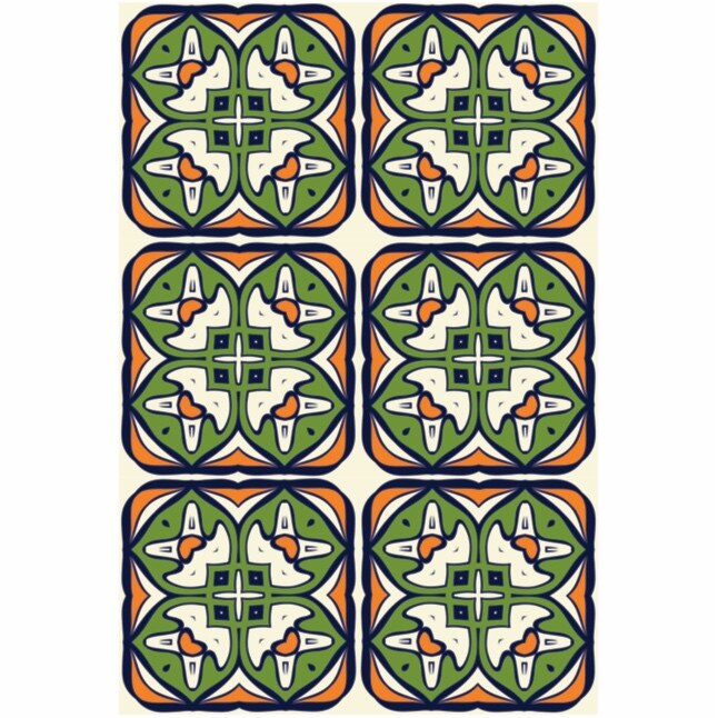 Set 6 buc stickere autocolante faianta decorativa 20cm x 30cm model abstract desen cu cruciulita in centru