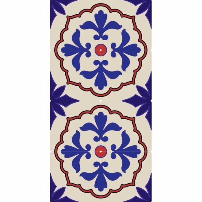 Set 6 buc stickere autocolante faianta decorativa 20cm x 40cm model vintage mugur de floare