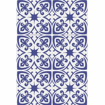 Set 6 buc stickere autocolante faianta decorativa 20cm x 30cm model cu steluta albastra in centru Set 6 buc stickere autocolante faianta decorativa 20cm x 30cm model cu steluta albastra in centru