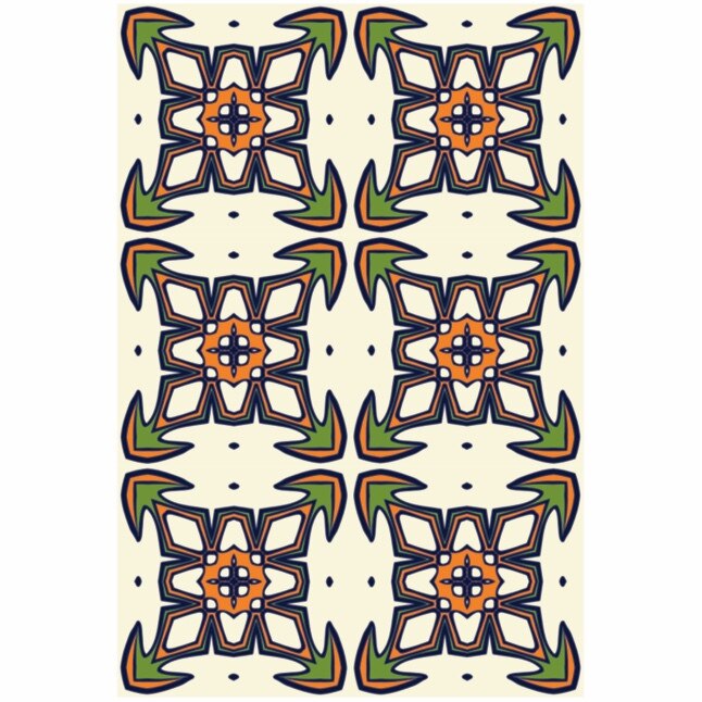 Set 6 buc stickere autocolante faianta decorativa 20cm x 30cm model abstract desen cu sageti in colturi