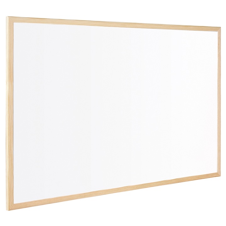 Бяла дъска Bi-Office, С дървена рамка, 60 x 90 cm