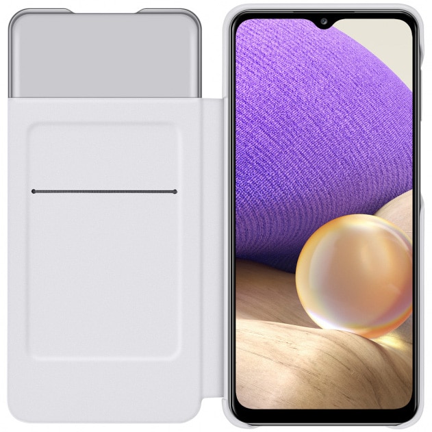 Husa de protectie Samsung Smart S View Wallet Cover pentru Galaxy A32 (5G), White