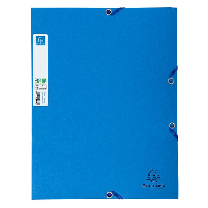 Dosar din cauciuc Exacompta Clean, A4, Albastru