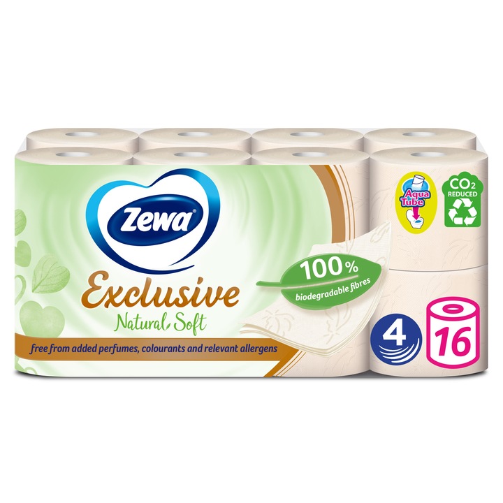 Zewa Exclusive Natural Soft toalettpapír 4 rétegű, 16 tekercs