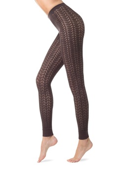 Colanti grosi ajourati din micromodal cu efect 3D - ART, Conte Elegant, Maro inchis Colanti grosi ajourati din micromodal cu efect 3D - ART, Conte Elegant, Maro inchis