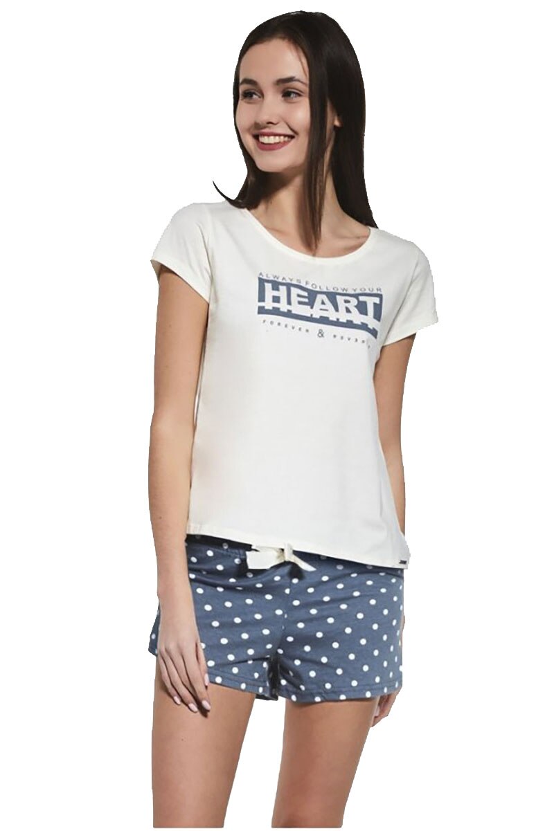 Pijama dama Cornette, 363/33, Albastru/Alb