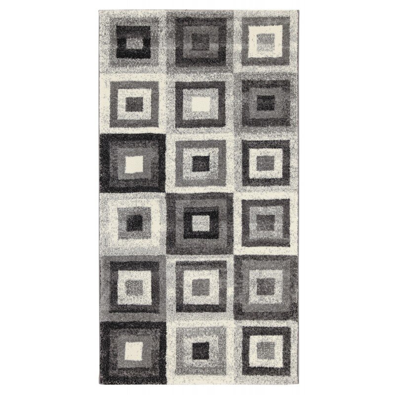 Covor dreptunghiular Gioia BW, Polipropilena si iuta, Model geometric, Multicolor, 133x190 cm