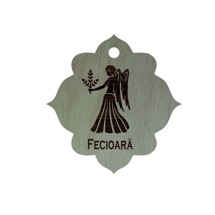 Martisor , Model Zodie Fecioara, Lemn, 4cm