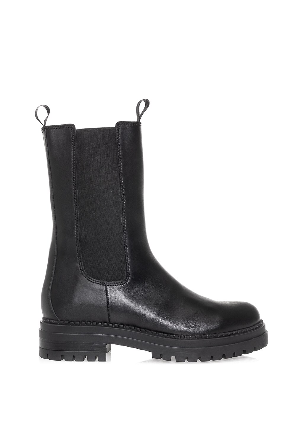 Il Passo, Ghete medii din piele cu insertie elastica Rosalind, Negru, 36