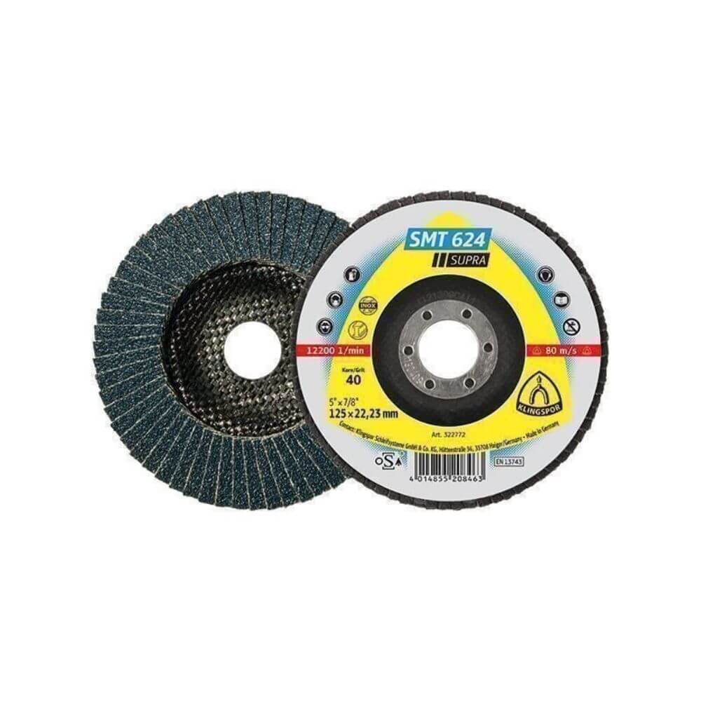 Disc Lamelar Frontal Klingspor Smt 624 Supra P40, 180x22 mm, pentru Otel si Inox
