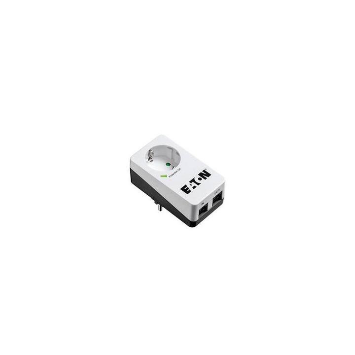 Priza cu protectie, Eaton, protectie la supraincalzire, Alb/Negru