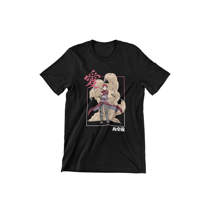 Naruto Shippuden gyerek póló, homokfekete Gaara