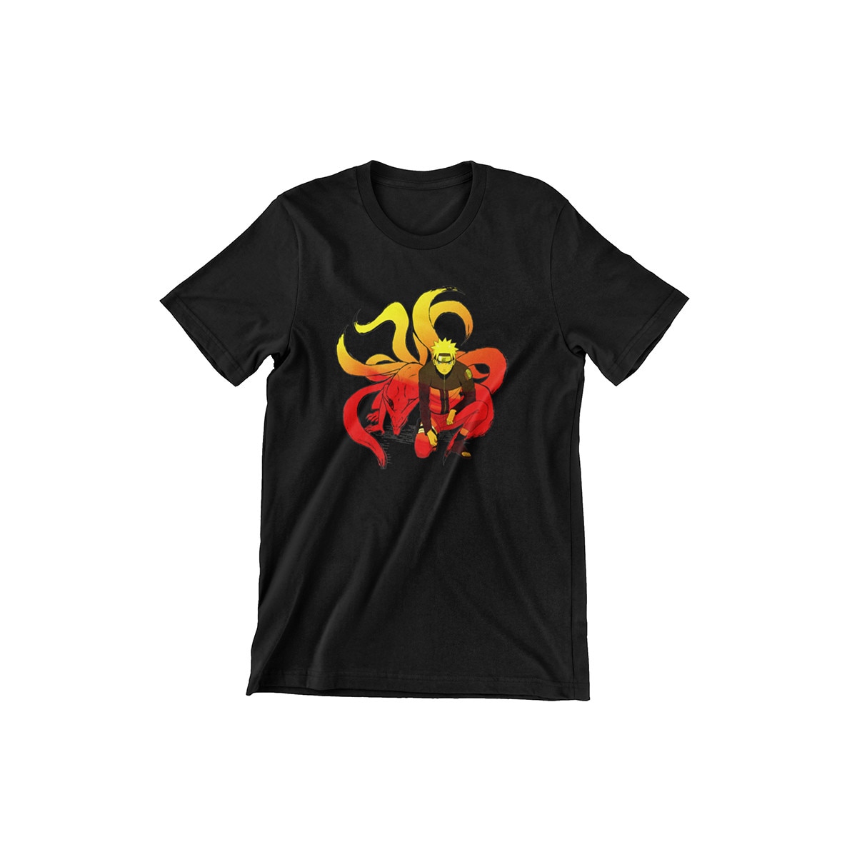 Tricou Copii, baieti, Naruto Shippuden, Naruto and 9 tails, Negru