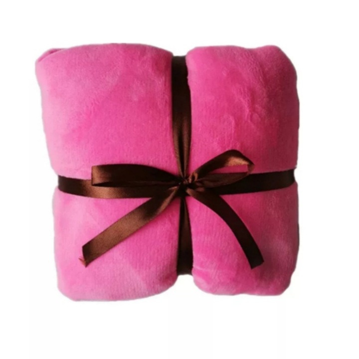 Одеяло с ръкави и качулка, с преден джоб, подплатено, плюш, ултра леко и топло, полиестер, розово, универсален размер