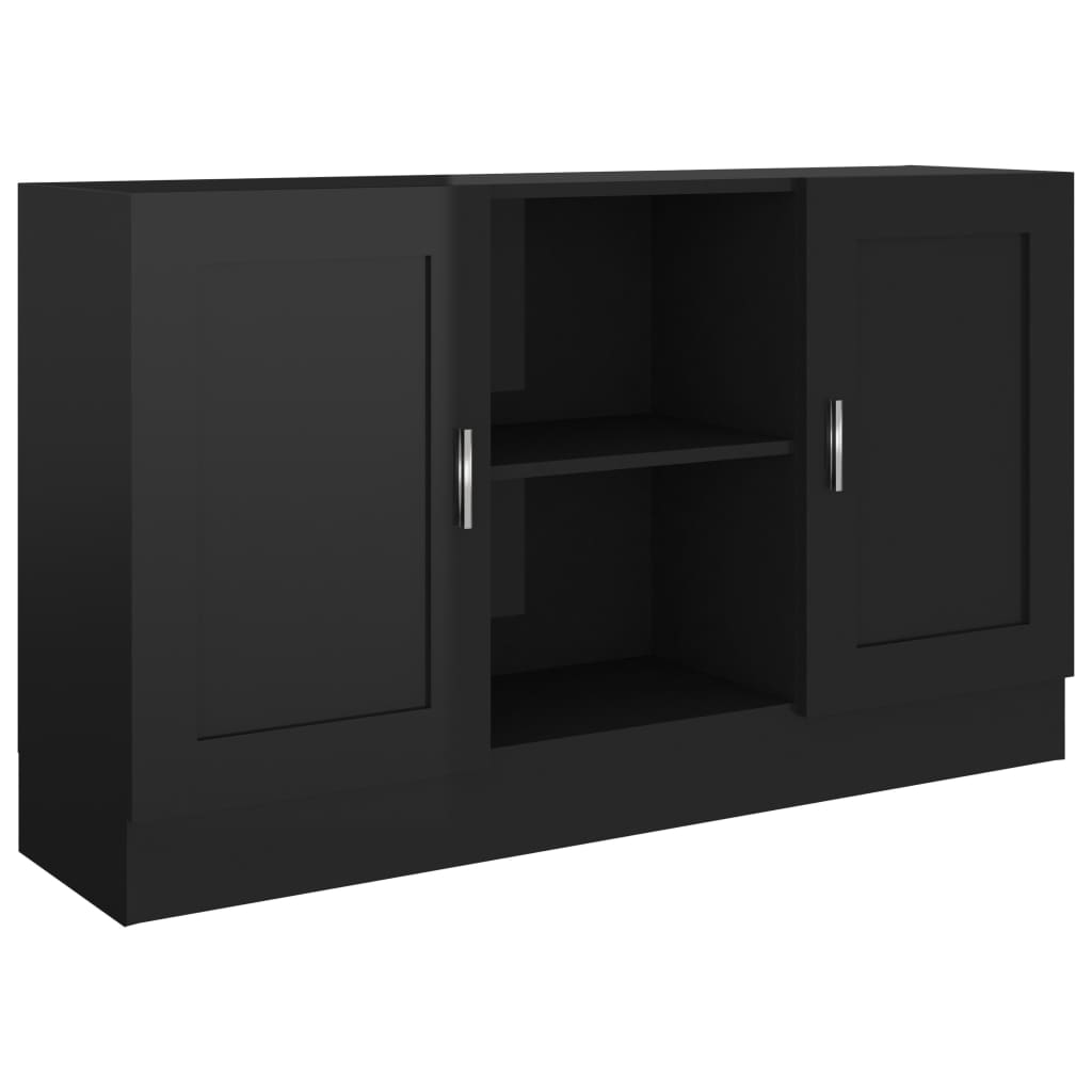 Comoda de depozitare, vidaXL, PAL extralucios, 120 x 30,5 x 70 cm, Negru