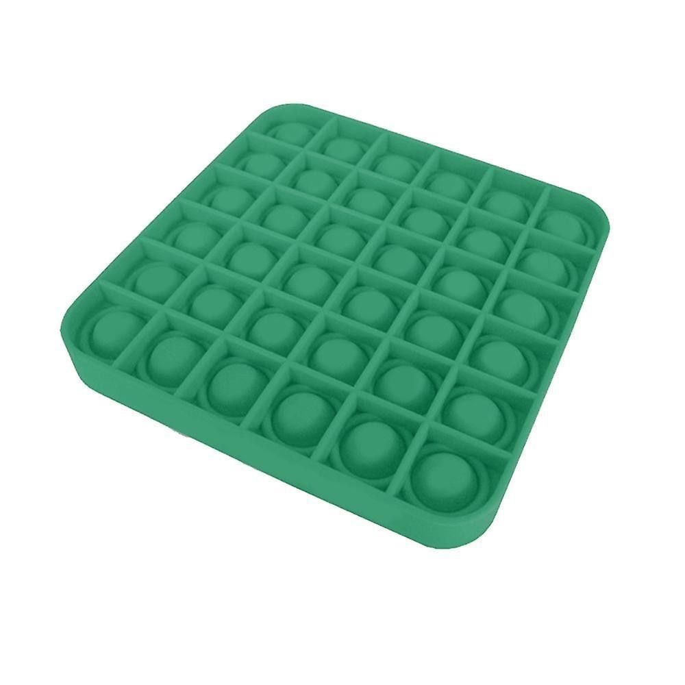 Jucarie antistres din silicon, Pop it now, forma patrat Verde inchis, 13 cm, Urban Trends ®