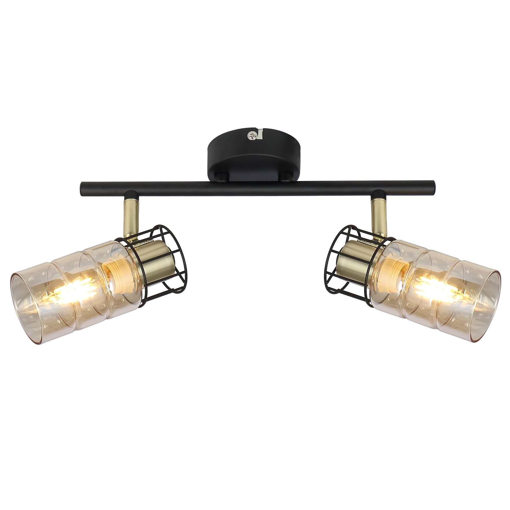 Plafoniera Ideal KL162000, 2 x E14, negru / bronz + fumuriu