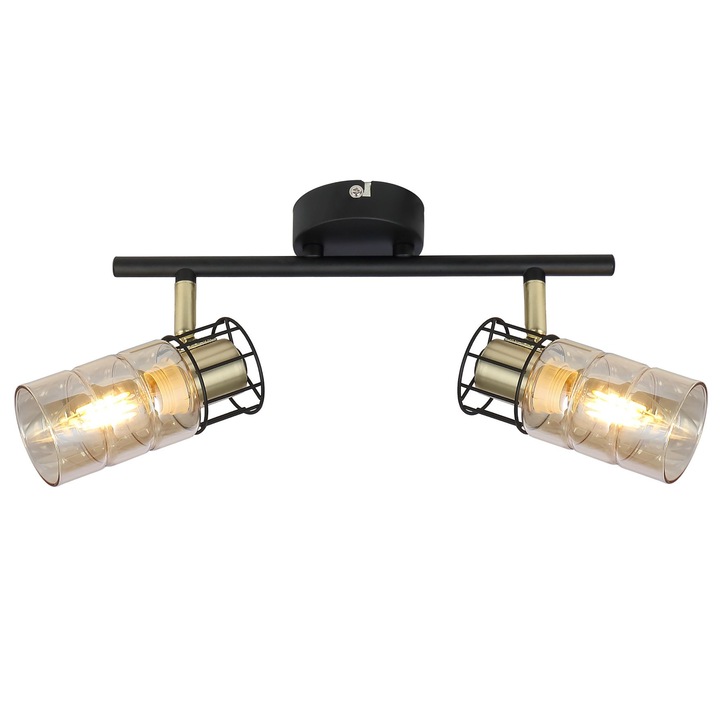 Ideális KL162000 mennyezeti lámpa, 2 x E14, fekete / bronz + füstös