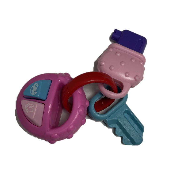 Chei cu Breloc, Jono Toys, cu Lumini si Sunete, Roz