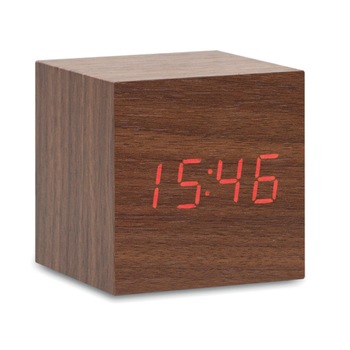 Ceas de birou cu LED, din lemn MDF, cu adaptor, afisare ora si temperatura Ceas de birou cu LED, din lemn MDF, cu adaptor, afisare ora si temperatura