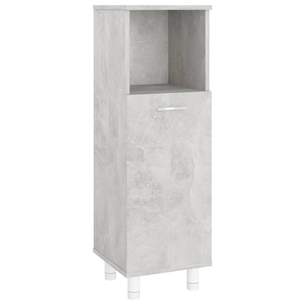 Dulap de baie cu spatiu de depozitare, vidaXL, PAL, 30 x 30 x 95 cm, Gri