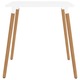Set de masa de bucatarie cu blat alb si 4 scaune cu sezut tapitat, vidaXL, Piele artificiala, 80 x 80 x 75 cm, Alb