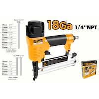Pistol Pneumatic pentru Cuie TOLSEN AirXT 2 in 1, F Brads si K Brads 18Ga 10-50mm, Capacitate Magazin 100 buc, Presiune 70-110 psi, Evacuare Reglabila 360 grade, Accesorii Incluse, 3 Cuplaje Rapide 1/4 PT, Industrial, Aprobat CE