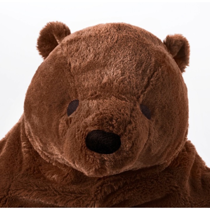 Плюшена играчка, Голяма кафява мечка, мека и кадифена, може да се пере в пералня, дължина 1 метър