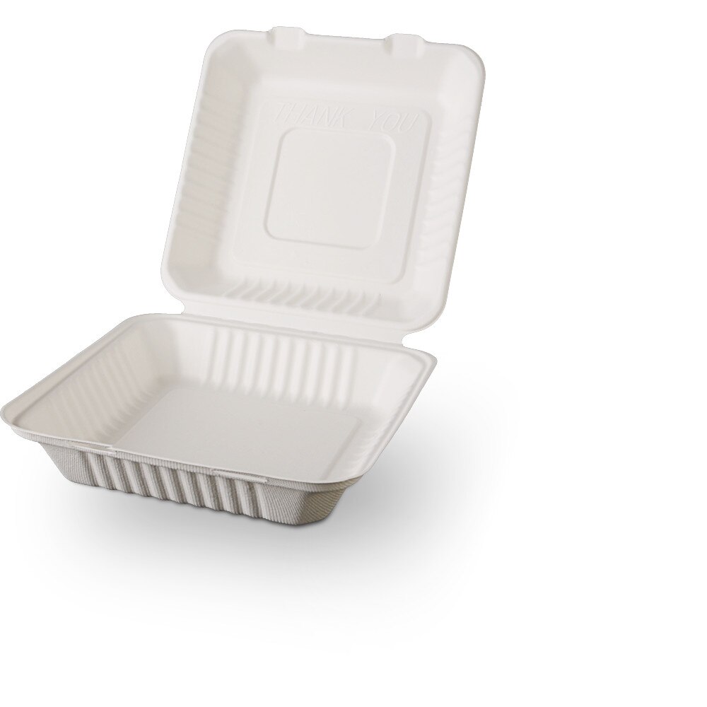 Caserola 1 compartiment cu capac FBMB 1, 228x230x80 mm, 10 buc/set, biodegradabila