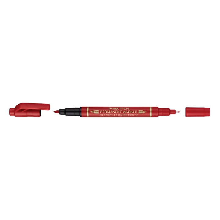 Перманентен маркер Pentel TWIN TYPE 0.3/1.2 mm червен