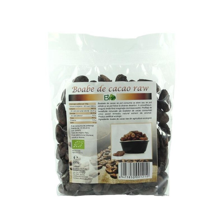Boabe de Cacao Crude Raw Bio 200 grame Deco Italia - eMAG.ro
