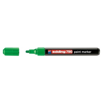 Marker permanent Edding 790, cu vopsea, corp plastic, varf rotund, 2-3 mm, verde Marker permanent Edding 790, cu vopsea, corp plastic, varf rotund, 2-3 mm, verde