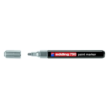 Marker permanent Edding 790, cu vopsea, corp plastic, varf rotund, 2-3 mm, argintiu Marker permanent Edding 790, cu vopsea, corp plastic, varf rotund, 2-3 mm, argintiu