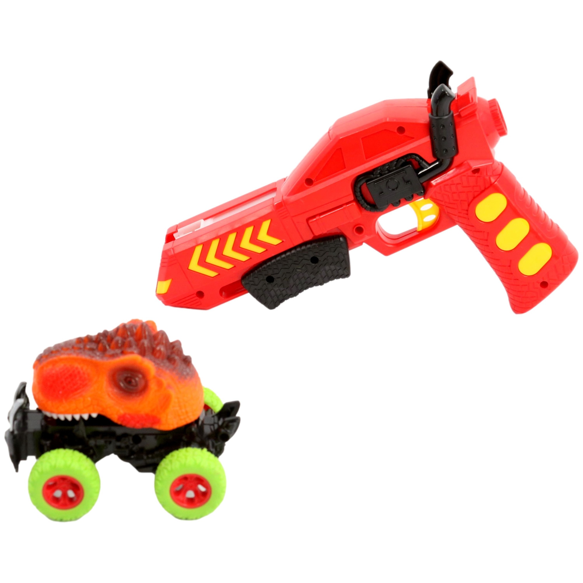 Masinuta de jucarie cu lansator de masinuta mecanica dinozaur, rosu