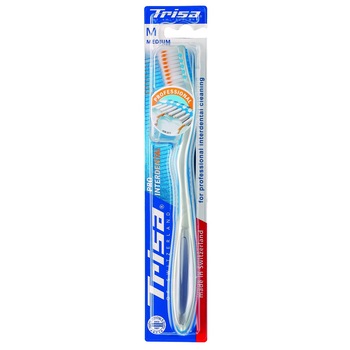 Periuta de dinti Trisa Pro Interdental Promo Medium 664332, cu capac de protectie cadou, Negru Periuta de dinti Trisa Pro Interdental Promo Medium 664332, cu capac de protectie cadou, Negru