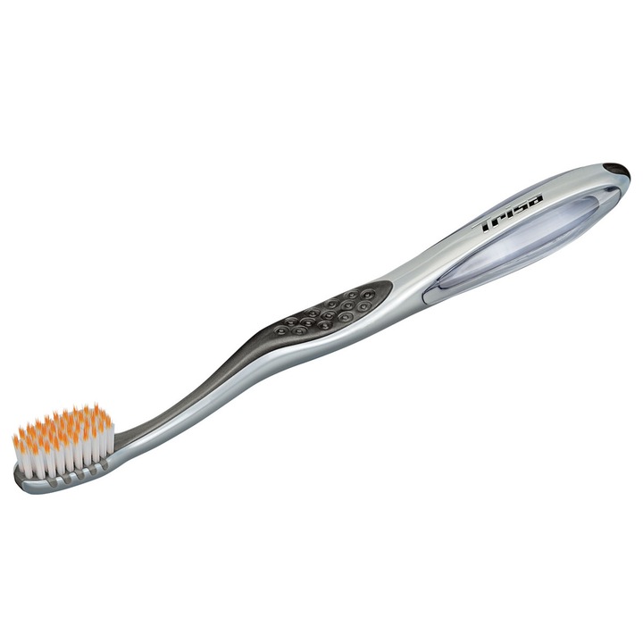Periuta de dinti Trisa Pro Interdental Promo Medium 664332, cu capac de protectie cadou, Negru