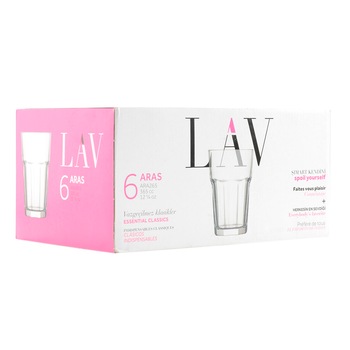 Set 6 pahare longdrink Lav Aras, 365 ml Set 6 pahare longdrink Lav Aras, 365 ml