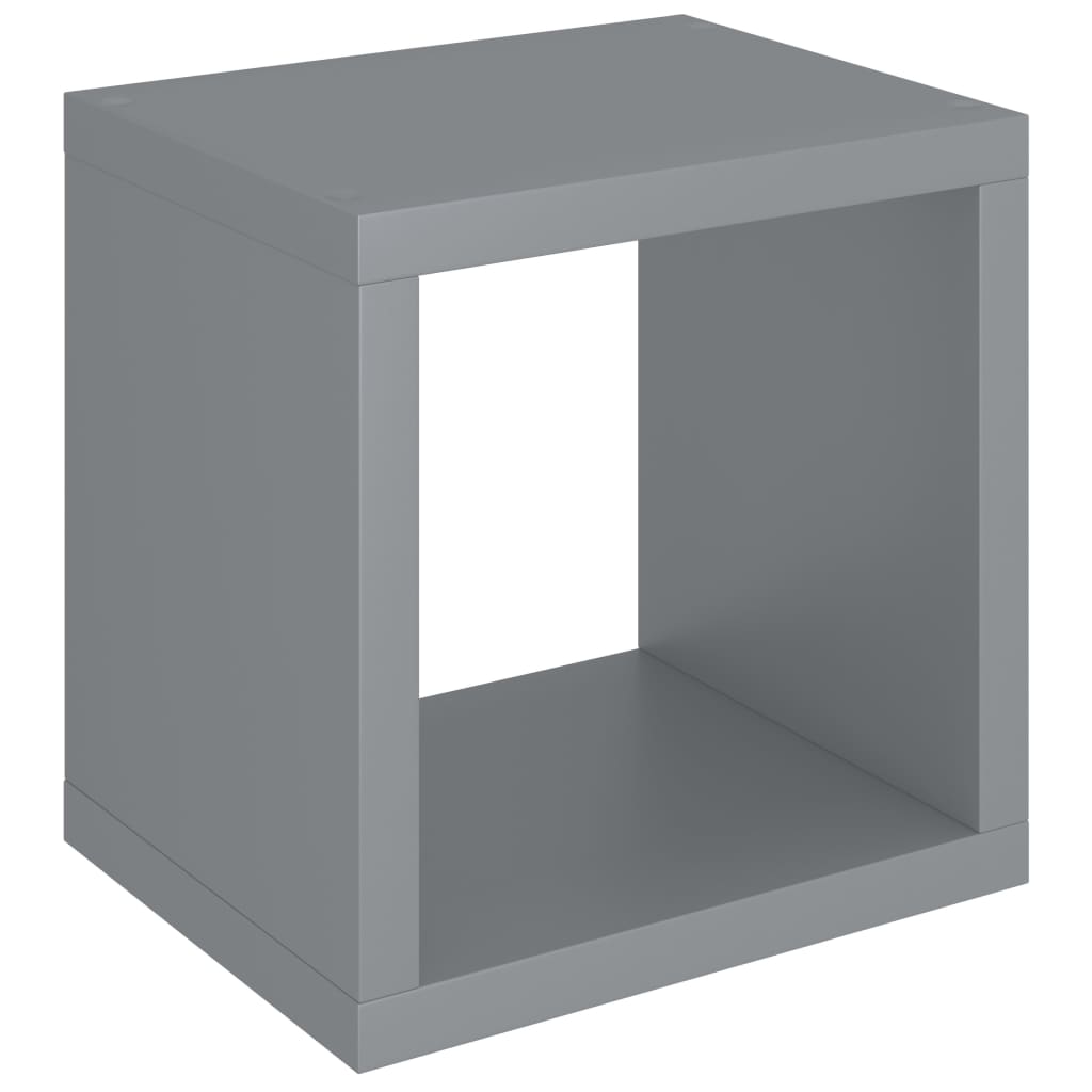 Raft cubic de perete, vidaXL, MDF, 37 x 29.5 x 37 cm, Gri